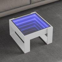 Berkfield Home Coffee Table with Infinity LED White 50x53x30 cm | Size: 50 x 53 x 30 cm