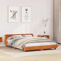 Berkfield Home Bed Frame without Mattress Wax Brown 160x200 cm Solid Wood Pine