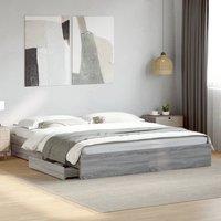 Berkfield Home Bed Frame with Drawers without Mattress Grey Sonoma 200x200 cm