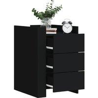 Berkfield Home Bedside Cabinet Black 45x50x65 cm Engineered Wood | Size: 45 x 50 x 65 cm