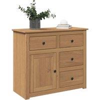 Berkfield Home Sideboard with Drawers Panama 93x40x80 cm Solid Wood Pine in Brown | Size: 93 x 40 x 80 cm