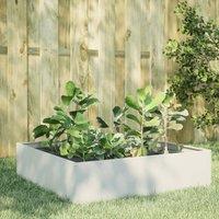 Berkfield Home Garden Raised Bed White 100x100x25 cm Steel | Size: 100 x 100 x 25 cm
