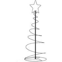 Berkfield Home Christmas Tree Light Cone 80 LEDs Warm White 120 cm in Black