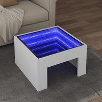 Coffee Table with Infinity LED White 50x50x30 cm