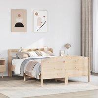 Berkfield Home Bed Frame without Mattress 140x200 cm Solid Wood Pine in Brown
