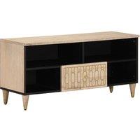 Berkfield Home TV Cabinet 100x33x46 cm Solid Wood Mango in Brown | Size: 100 x 33 x 46 cm