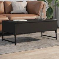 Berkfield Home Coffee Table Black 100x50x40 cm Engineered Wood & Metal | Size: 100 x 50 x 40 cm