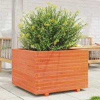 Berkfield Home Garden Planter Wax Brown 70x70x49.5 cm Solid Wood Pine