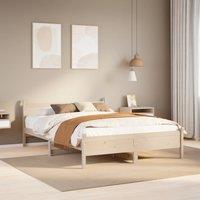 Berkfield Home Bed Frame without Mattress 120x200 cm Solid Wood Pine in Brown | Size: Small Double