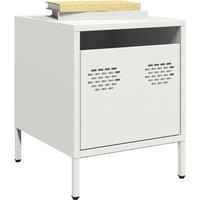 Berkfield Home Bedside CabinetWhite 35x39x43.5 cm Steel in White