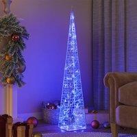 Berkfield Home Acrylic Decorative LED Light Cone Blue 120 cm