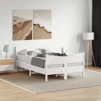 Berkfield Home Bed Frame without Mattress White 120x190 cm Small Double Solid Wood Pine