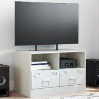 Berkfield Home TV Cabinet White 67x39x44 cm Steel | Size: 67 x 39 x 44 cm