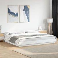 Berkfield Home Bed Frame with LED Lights without Mattress White 180x200cm | Size: Super King