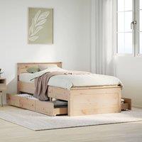 Berkfield Home Bed Frame without Mattress with Headboard 90x190 cm Single Solid Wood Pine in Brown