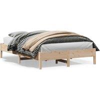 Berkfield Home Bed Frame without Mattress 140x200 cm Solid Wood Pine in Brown