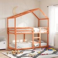 Bunk Bed without Mattress Wax Brown 90x200 cm Solid Wood Pine