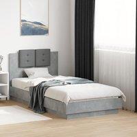 Berkfield Home Bed Frame without Mattress Concrete Grey 75x190 cm Small Single
