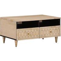 Berkfield Home Coffee Table 80x54x40 cm Solid Wood Mango in Brown | Size: 80 x 54 x 40 cm