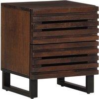 Berkfield Home Bedside Cabinet 40x33x46 cm Solid Wood Mango in Brown | Size: 40 x 33 x 46 cm