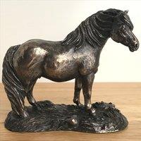 Animal Crackers Shetland Pony Figurine In Solid Cold Cast Bronze Designed By Harriet Glen, Quality Horse Lover Home Decoration