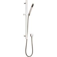 Balterley Rectangular Slider Rail Kit with Outlet Elbow Chrome in Silver