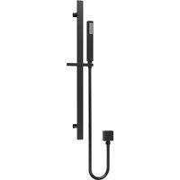 Balterley Rectangular Slider Rail Kit with Outlet Elbow Matt Black
