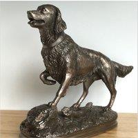 Animal Crackers Golden Retriever On Rocks Dog Figurine In Solid Cold Cast Bronze, Quality Dog Lover Home Decoration in Bronze