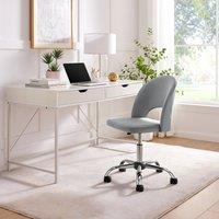 FurnitureboxUK Chicago Velvet Office Chair in Grey