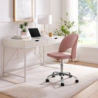 FurnitureboxUK Chicago Velvet Office Chair in Pink