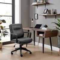 FurnitureboxUK Rosco Faux Leather Office Chair in Black