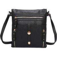 Fontanella Fashion Women's Madura Multi-Pocketed PU Messenger Bag in Black