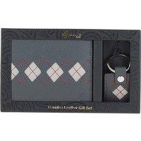 GABICCI Men's '305' Real Leather Wallet & Key Ring Gift Set in Grey