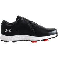 Charged Draw RST Wide Fit Lace-Up Black Leather Golf Shoes