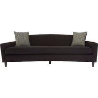 Orsina Sturdy Black Dimity Fabric 3 Seat Sofa, Stylish Mid Century Sofa For Bedroom, Comfortable 3 Seater Sofa