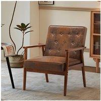 Modern Wood Frame Upholstered Lounge Chair
