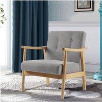 Modern Wood Frame Upholstered Armchair