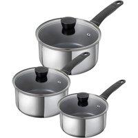 Kuhn Rikon Classic Stainless Steel Non-Stick Induction Safe 3-Piece Saucepan Set in Silver