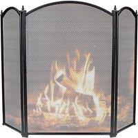 simpa Oakley 3 Panel Fire Guard in Black