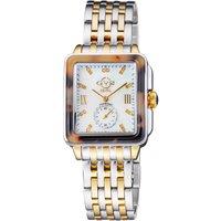 Bari Tortoise Mother Of Pearl Dial Swiss Quartz Diamonds Tone IP Gold Bracelet Diamond Watch