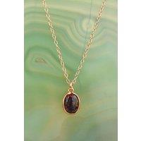 Otis Jaxon London Women's Fire Opal Silver October Birthstone Pendant Necklace in Rose Gold