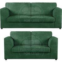 Luxor Jumbo Cord 3 + 2 Fabric Sofa Suite - Fullback