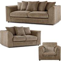Luxor Jumbo Cord 3 + 2 + 1 Fabric 3 Piece Sofa Suite - Scatter Back