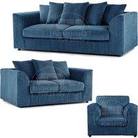 Luxor Jumbo Cord 3 + 2 + 1 Fabric 3 Piece Sofa Suite - Scatter Back