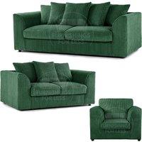 Luxor Jumbo Cord 3 + 2 + 1 Fabric 3 Piece Sofa Suite - Scatter Back