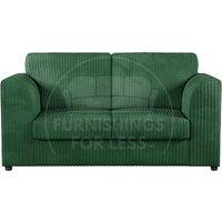 Furnishings For Less UK Luxor Jumbo Cord Fabric 2 Seater Sofa - Fullback in Green