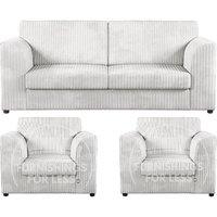 Luxor Jumbo Cord 3 + 1 + 1 Fabric 3 Piece Sofa Suite - Fullback