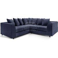 Furnishings For Less UK Ferguson 5 Seater Fabric Corner Sofa L Shaped Jumbo Cord - Scatter Back in Navy