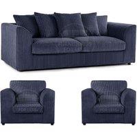 Luxor Jumbo Cord 3 + 1 + 1 Fabric 3 Piece Sofa Suite - Scatter Back