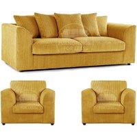 Luxor Jumbo Cord 3 + 1 + 1 Fabric 3 Piece Sofa Suite - Scatter Back
